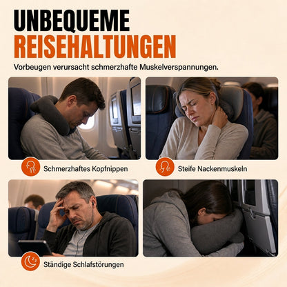 ⏰Set aus integriertem Memory-Foam-Reisekissen und 3D-abdunkelnder Schlafmaske zur Nackenstütze auf Reisen