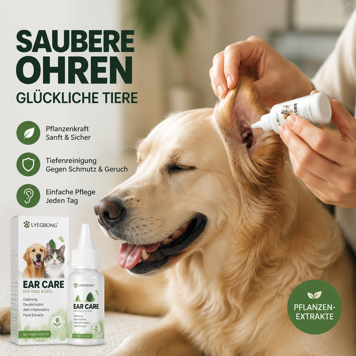 🎁 1 Kaufen = 1 Gratis 🐶🐱 Ohrenpflege-Tropfen für Hunde & Katzen