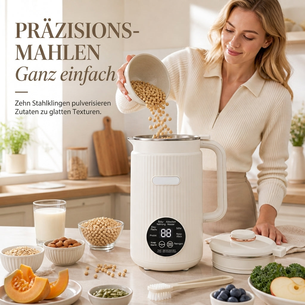 🥛 JETZT 50% RABATT! 🌿 Automatischer Sojamilchbereiter & Mixer – 1500 ml, Filterfrei, 10 Klingen & 304 Edelstahl – Multifunktional für 4-5 Personen ⚡
