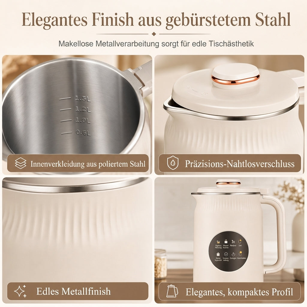 🥛 JETZT 50% RABATT! 🌿 Automatischer Sojamilchbereiter & Mixer – 1500 ml, Filterfrei, 10 Klingen & 304 Edelstahl – Multifunktional für 4-5 Personen ⚡