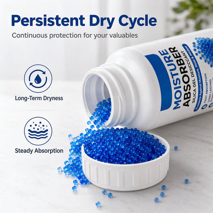 💧🛡️ Silica-Feuchtigkeitsabsorber-Perlen – schnelle Feuchtigkeitsaufnahme, geruchlos & sicher. Kompakte 100-g-Flasche für Schränke, Elektronik & Lagerung! 🏠✅