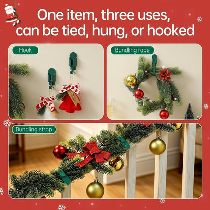 ⏰ Silikon-Weihnachtskranzbänder und -Haken (5 Stück) – Befestigen Sie Ihre Kränze und Girlanden ganz einfach🎅
