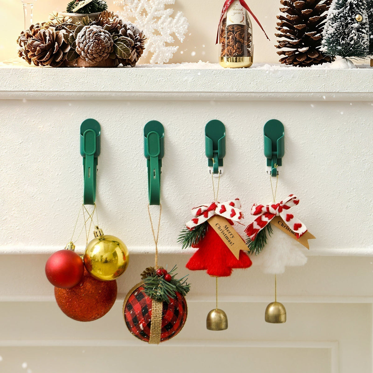 ⏰ Silikon-Weihnachtskranzbänder und -Haken (5 Stück) – Befestigen Sie Ihre Kränze und Girlanden ganz einfach🎅