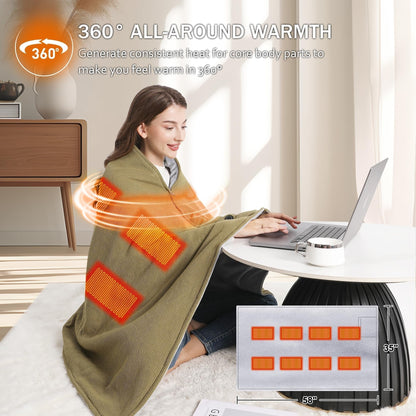 🔥❄️ Bleiben Sie den ganzen Winter warm – Tragbare elektrische Heizdecke/Schal