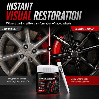 Ausbesserung von Autofelgen mit Detailpinsel