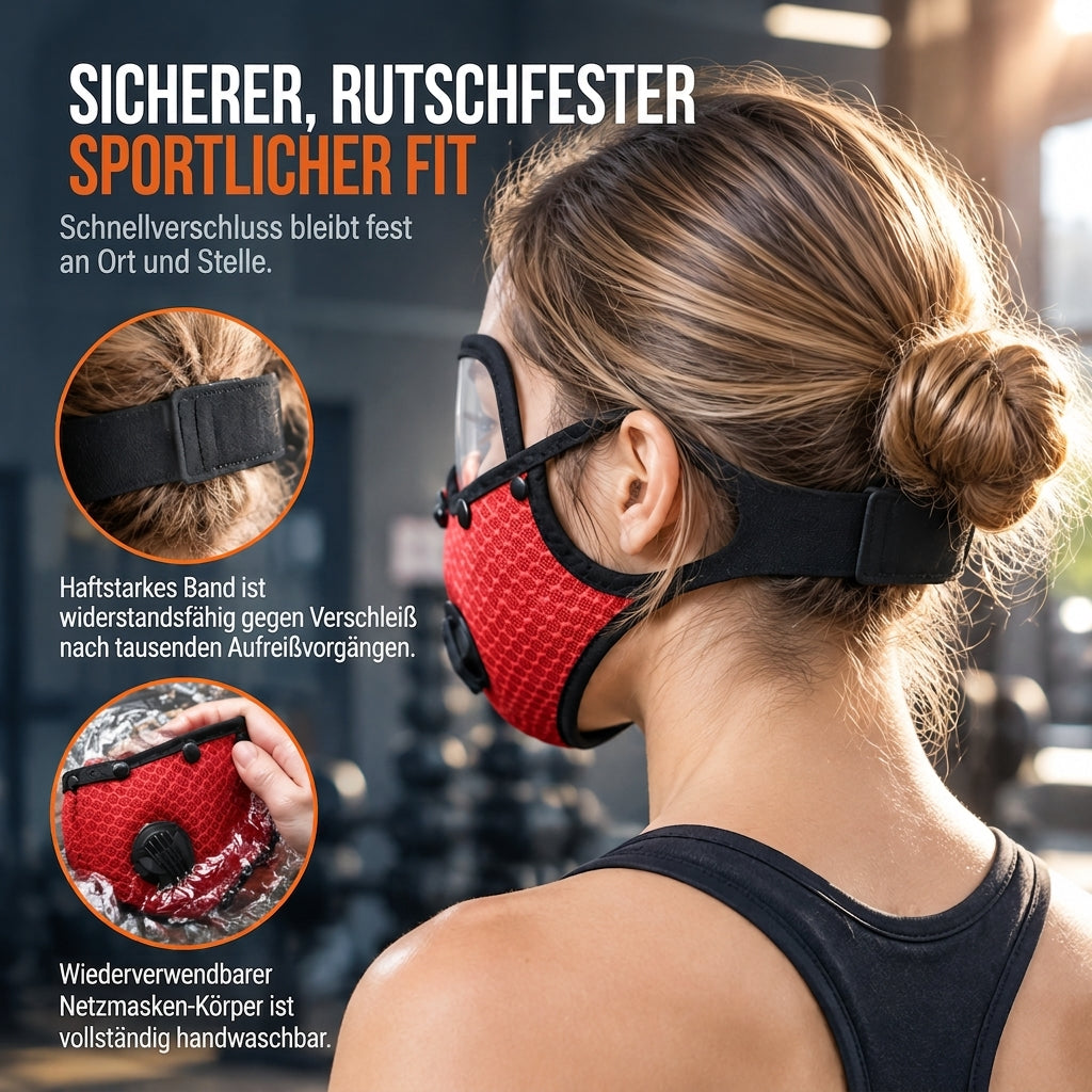 ⏰Staubdichte und winddichte Outdoor-Sport-Gesichtsmaske mit schützendem Sichtschutz und Atemfunktion für Laufen und Radfahren
