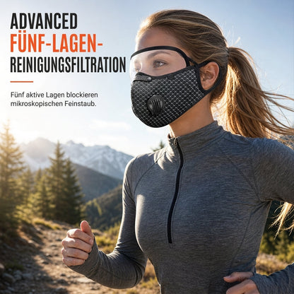 ⏰Staubdichte und winddichte Outdoor-Sport-Gesichtsmaske mit schützendem Sichtschutz und Atemfunktion für Laufen und Radfahren