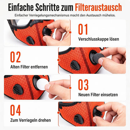 ⏰Staubdichte und winddichte Outdoor-Sport-Gesichtsmaske mit schützendem Sichtschutz und Atemfunktion für Laufen und Radfahren