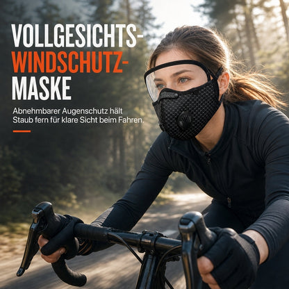 ⏰Staubdichte und winddichte Outdoor-Sport-Gesichtsmaske mit schützendem Sichtschutz und Atemfunktion für Laufen und Radfahren