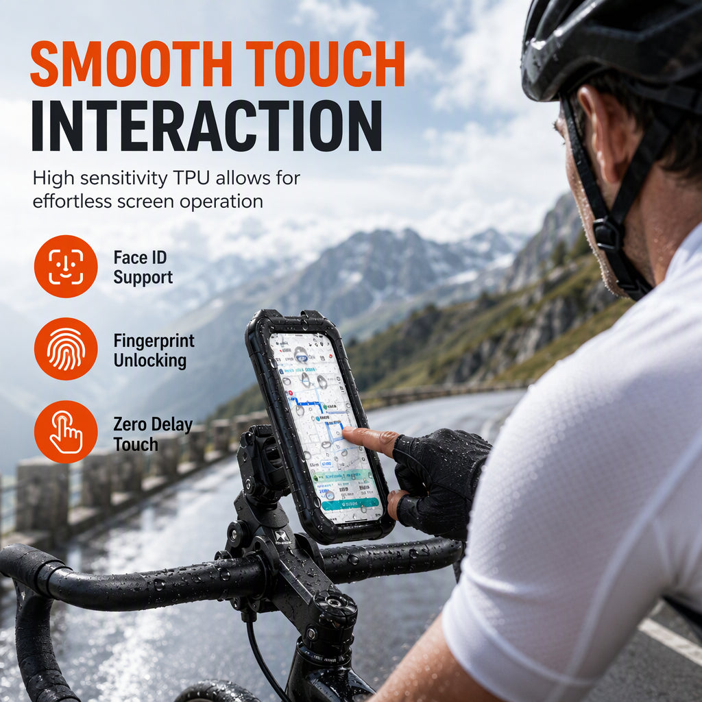 Wasserdichte Handyhalterung für Motorrad und Fahrrad mit Touchscreen und 360-Grad-Drehung