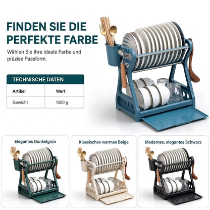 ✨Mehrschichtige Küchen-Abtropfgestell und Aufbewahrungsorganizer für Geschirr mit Stahlrahmen
