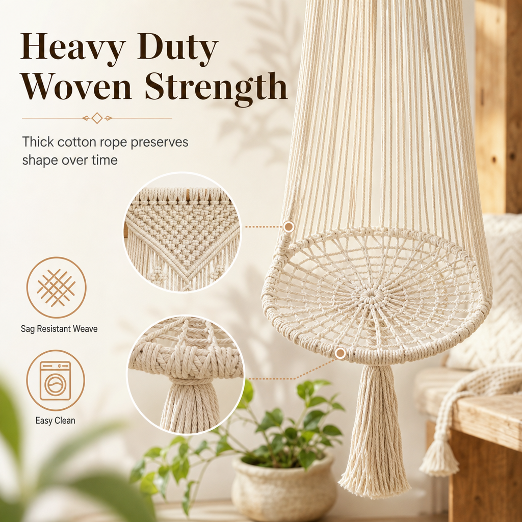 Hängende Katzenhängematte im Boho-Stil mit Quasten für den Innenbereich
