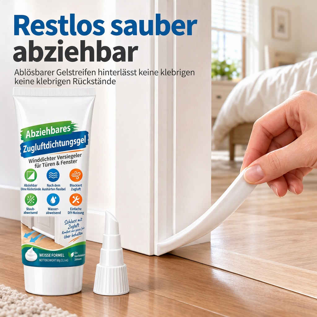 🚪 JETZT 50% RABATT! Ablösbares Dichtgel für Türfugen – Entfernbarer winddichter Zugluftstopper, wasserdichter und staubdichter Dichtstoff für Heimfugenisolierung