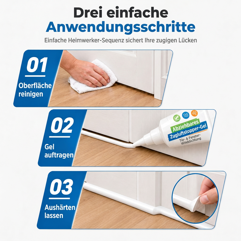 🚪 JETZT 50% RABATT! Ablösbares Dichtgel für Türfugen – Entfernbarer winddichter Zugluftstopper, wasserdichter und staubdichter Dichtstoff für Heimfugenisolierung