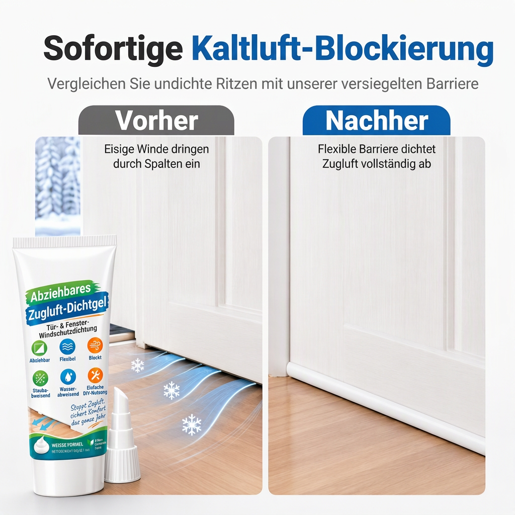 🚪 JETZT 50% RABATT! Ablösbares Dichtgel für Türfugen – Entfernbarer winddichter Zugluftstopper, wasserdichter und staubdichter Dichtstoff für Heimfugenisolierung