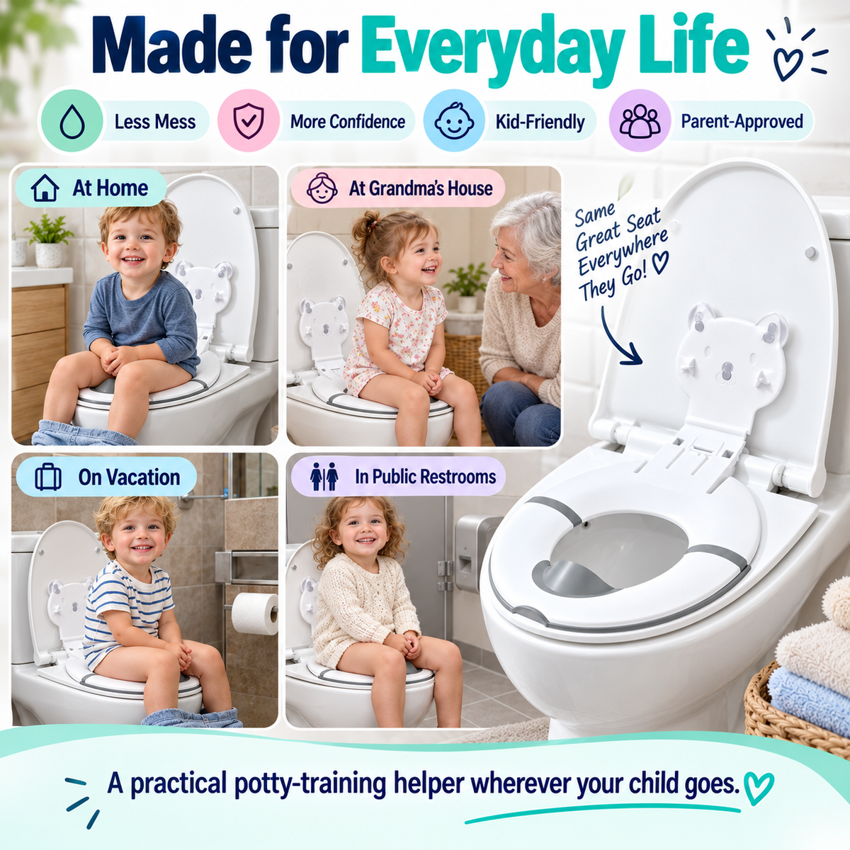 Faltbarer Toilettensitz für Kinder zur Töpfchenerziehung