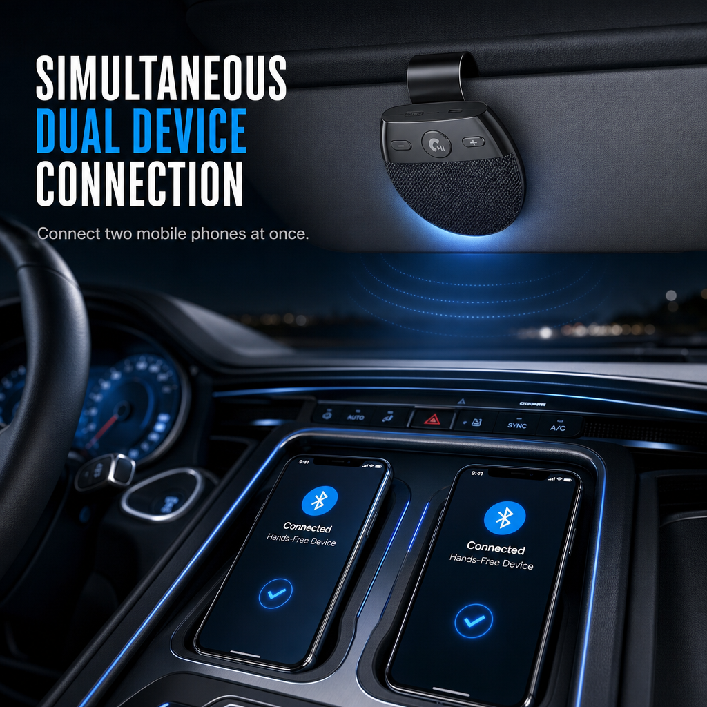 📢📢50% RABATT !!⏰SP11 Auto-Sonnenblende Bluetooth Freisprecheinrichtung mit vibrationsaktiviertem automatischem Einschalten, A2DP-Unterstützung und Sprachansage der Anrufer-ID