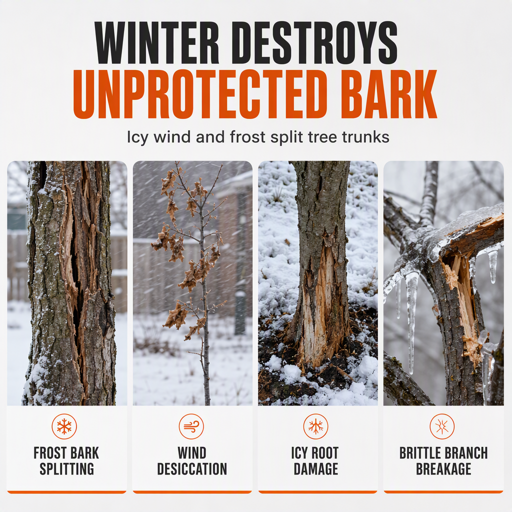 Winter Tree Trunk Protector Wrap for Freeze Protection