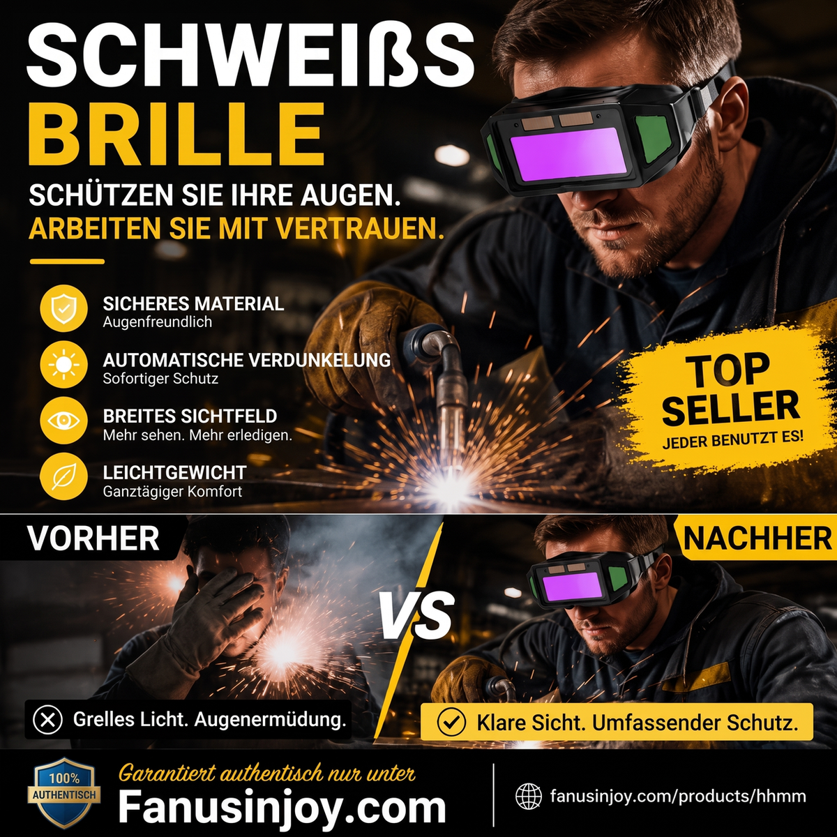 👀Professionelle Werkzeuge für mehr Sicherheit & Komfort 🔥2026 Neue Schutzbrille für Brenn- und Schweißarbeiten 🏭