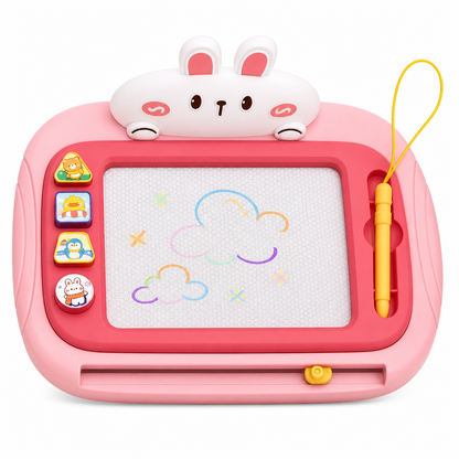 🎨 Magnetisches Zeichenbrett für Kinder – bunter, abwischbarer Zeichenblock mit Stift und 4 Stempeln
