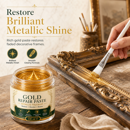 Kratzer & mattes Gold? – Gold-Metallic-Reparaturpaste mit Pinsel – einfach auftragen, auffrischen & wie neu aussehen lassen – ohne Profi-Werkzeug ✨🖌️