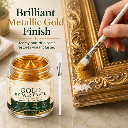 Kratzer & mattes Gold? – Gold-Metallic-Reparaturpaste mit Pinsel – einfach auftragen, auffrischen & wie neu aussehen lassen – ohne Profi-Werkzeug ✨🖌️