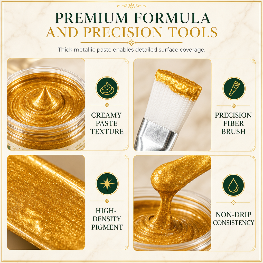 Kratzer & mattes Gold? – Gold-Metallic-Reparaturpaste mit Pinsel – einfach auftragen, auffrischen & wie neu aussehen lassen – ohne Profi-Werkzeug ✨🖌️