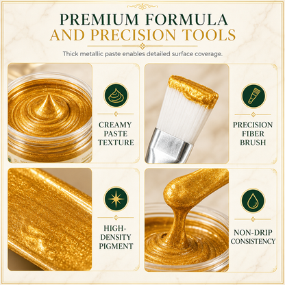 Kratzer & mattes Gold? – Gold-Metallic-Reparaturpaste mit Pinsel – einfach auftragen, auffrischen & wie neu aussehen lassen – ohne Profi-Werkzeug ✨🖌️