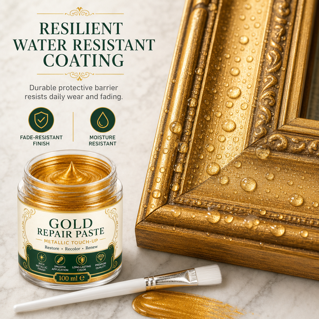 Kratzer & mattes Gold? – Gold-Metallic-Reparaturpaste mit Pinsel – einfach auftragen, auffrischen & wie neu aussehen lassen – ohne Profi-Werkzeug ✨🖌️