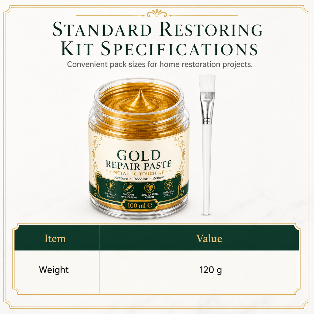 Kratzer & mattes Gold? – Gold-Metallic-Reparaturpaste mit Pinsel – einfach auftragen, auffrischen & wie neu aussehen lassen – ohne Profi-Werkzeug ✨🖌️