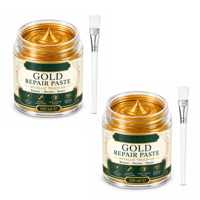 Kratzer & mattes Gold? – Gold-Metallic-Reparaturpaste mit Pinsel – einfach auftragen, auffrischen & wie neu aussehen lassen – ohne Profi-Werkzeug ✨🖌️