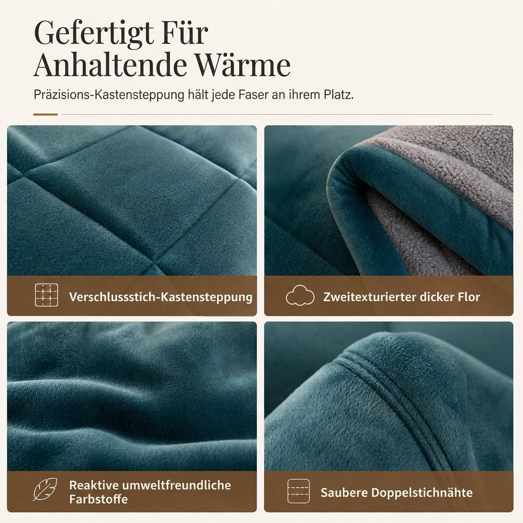🛏️  Dicke gesteppte Winterdecke aus Schneeflocken-Samt, kuschelig warm ❄️