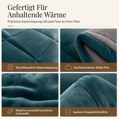 🛏️  Dicke gesteppte Winterdecke aus Schneeflocken-Samt, kuschelig warm ❄️