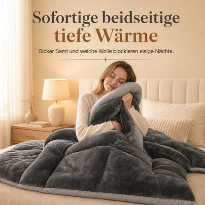 🛏️  Dicke gesteppte Winterdecke aus Schneeflocken-Samt, kuschelig warm ❄️