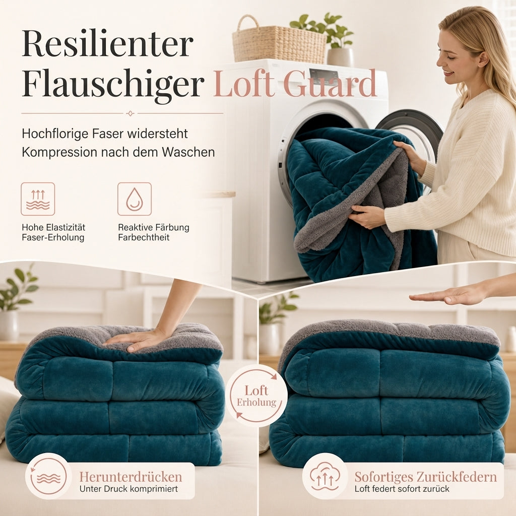 🛏️  Dicke gesteppte Winterdecke aus Schneeflocken-Samt, kuschelig warm ❄️