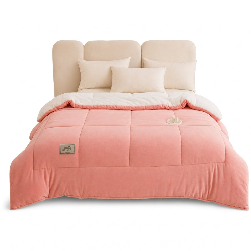 🛏️  Dicke gesteppte Winterdecke aus Schneeflocken-Samt, kuschelig warm ❄️