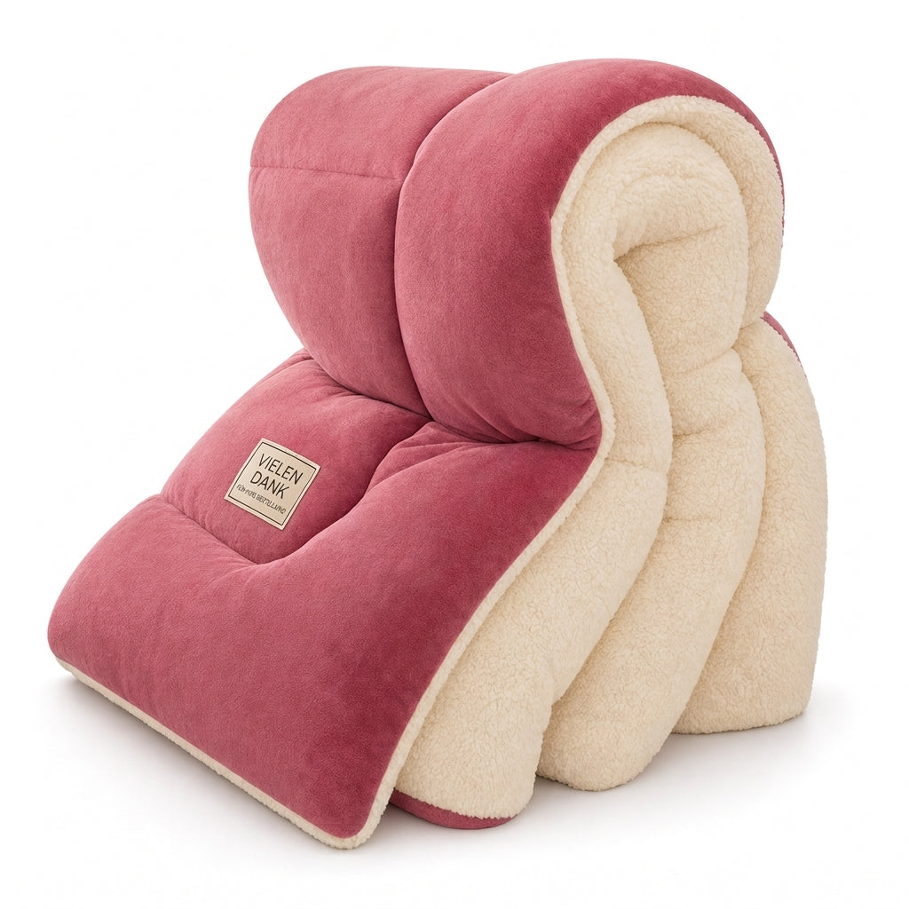🛏️  Dicke gesteppte Winterdecke aus Schneeflocken-Samt, kuschelig warm ❄️