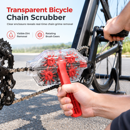 Transparentes Fahrradketten-Reinigungswerkzeug zur Entfettung und Wartung