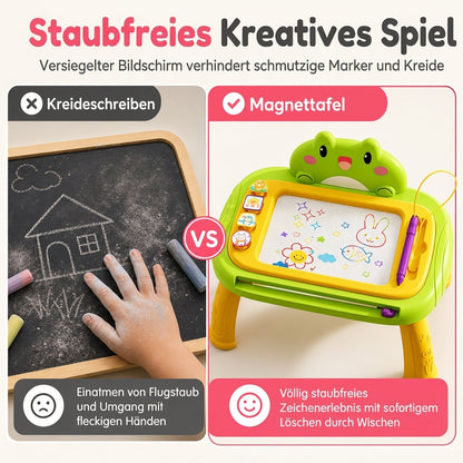 🎨 Magnetisches Zeichenbrett für Kinder – bunter, abwischbarer Zeichenblock mit Stift und 4 Stempeln
