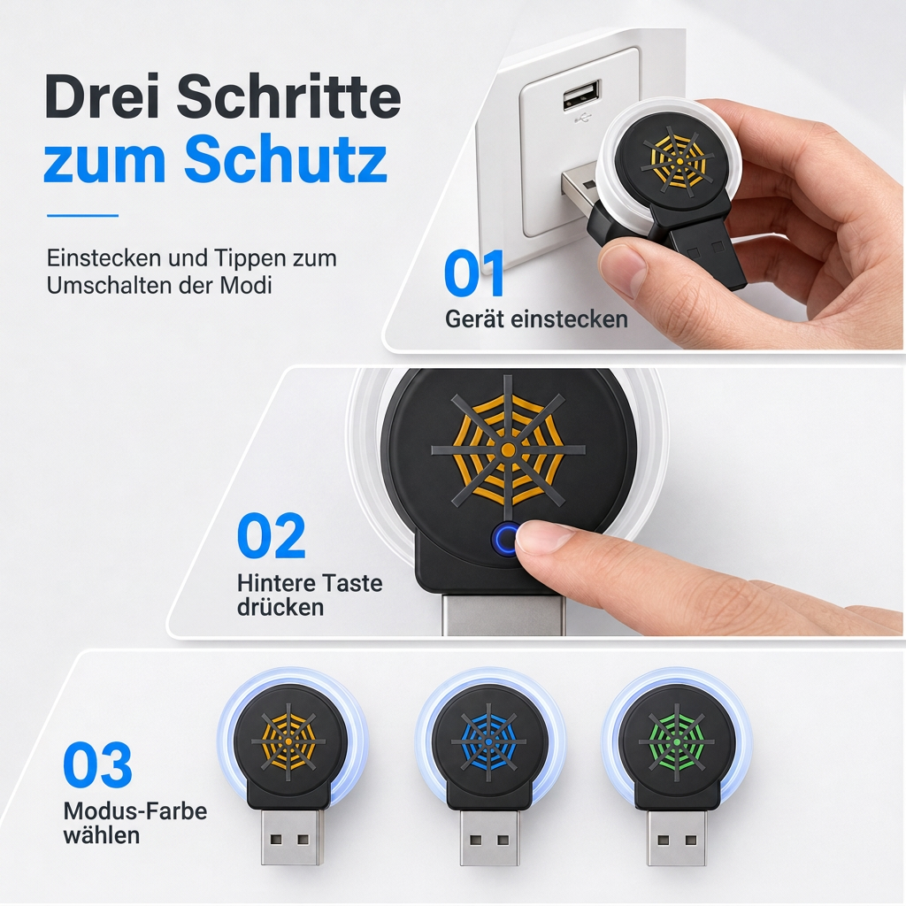 🔌 Kompakter USB-Ultraschall-Schädlingsvertreiber für kleine Bereiche
