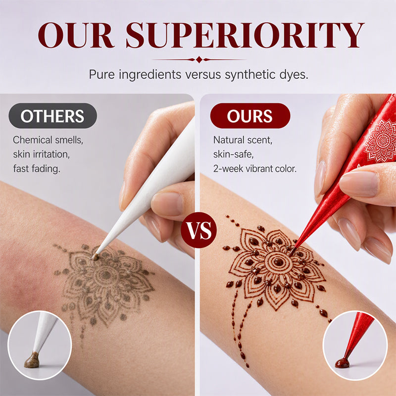 Henna-Set für temporäre Tattoos mit Schablonen