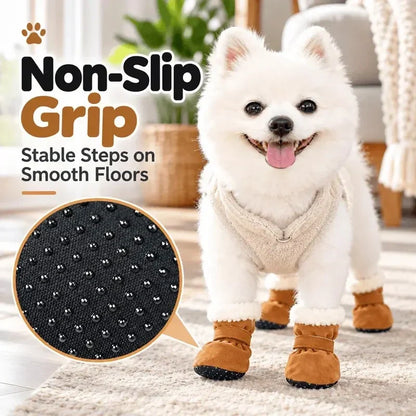 Warme Winterhundeschuhe mit weichem Plüschfutter