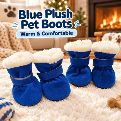 Warme Winterhundeschuhe mit weichem Plüschfutter