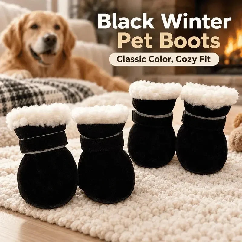 Warme Winterhundeschuhe mit weichem Plüschfutter