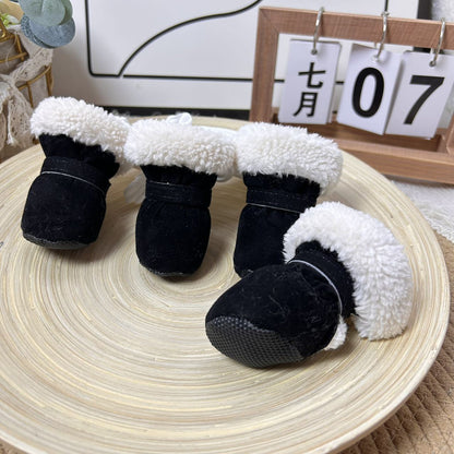 Warme Winterhundeschuhe mit weichem Plüschfutter