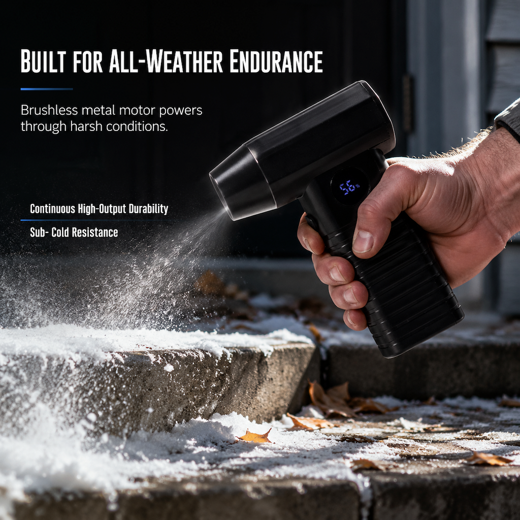 Laub und Schnee im Nu wegblasen! Kabelloser Hand-Turbogebläse