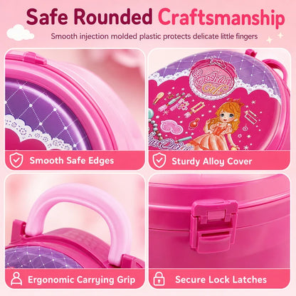 🎀Schminkkoffer mit Spiel-Schminktisch für Kinder – Tragbares Rollenspiel-Set für Mädchen