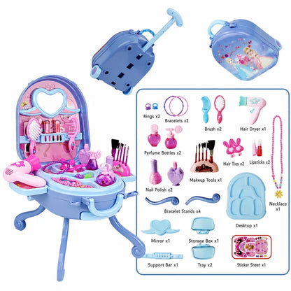 🎀Schminkkoffer mit Spiel-Schminktisch für Kinder – Tragbares Rollenspiel-Set für Mädchen