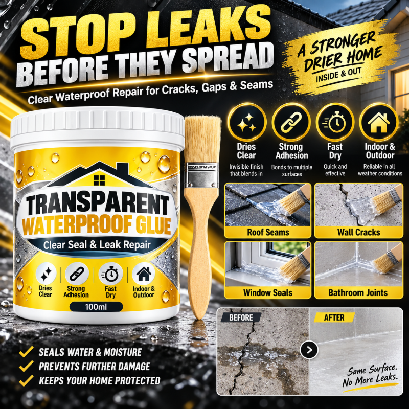 Transparenter, wasserfester Kleber mit Pinsel zur Leckreparatur