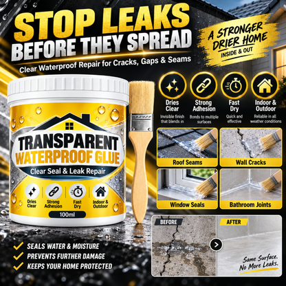 Transparenter, wasserfester Kleber mit Pinsel zur Leckreparatur